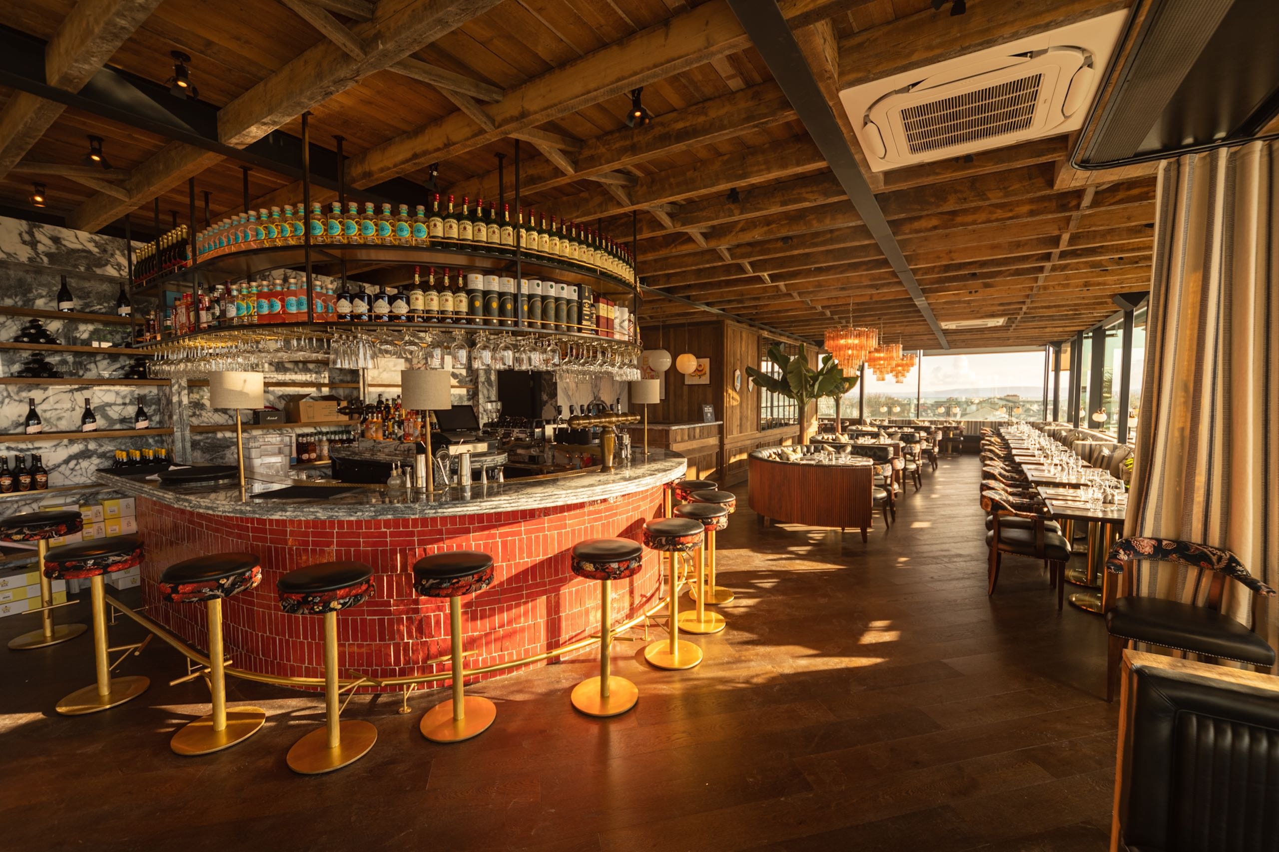 Bar and seating area at Sophie's in Galway