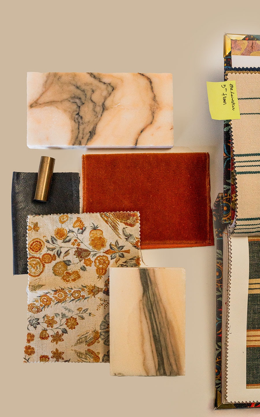 Fabric samples selected by designer Marie Smyckova.