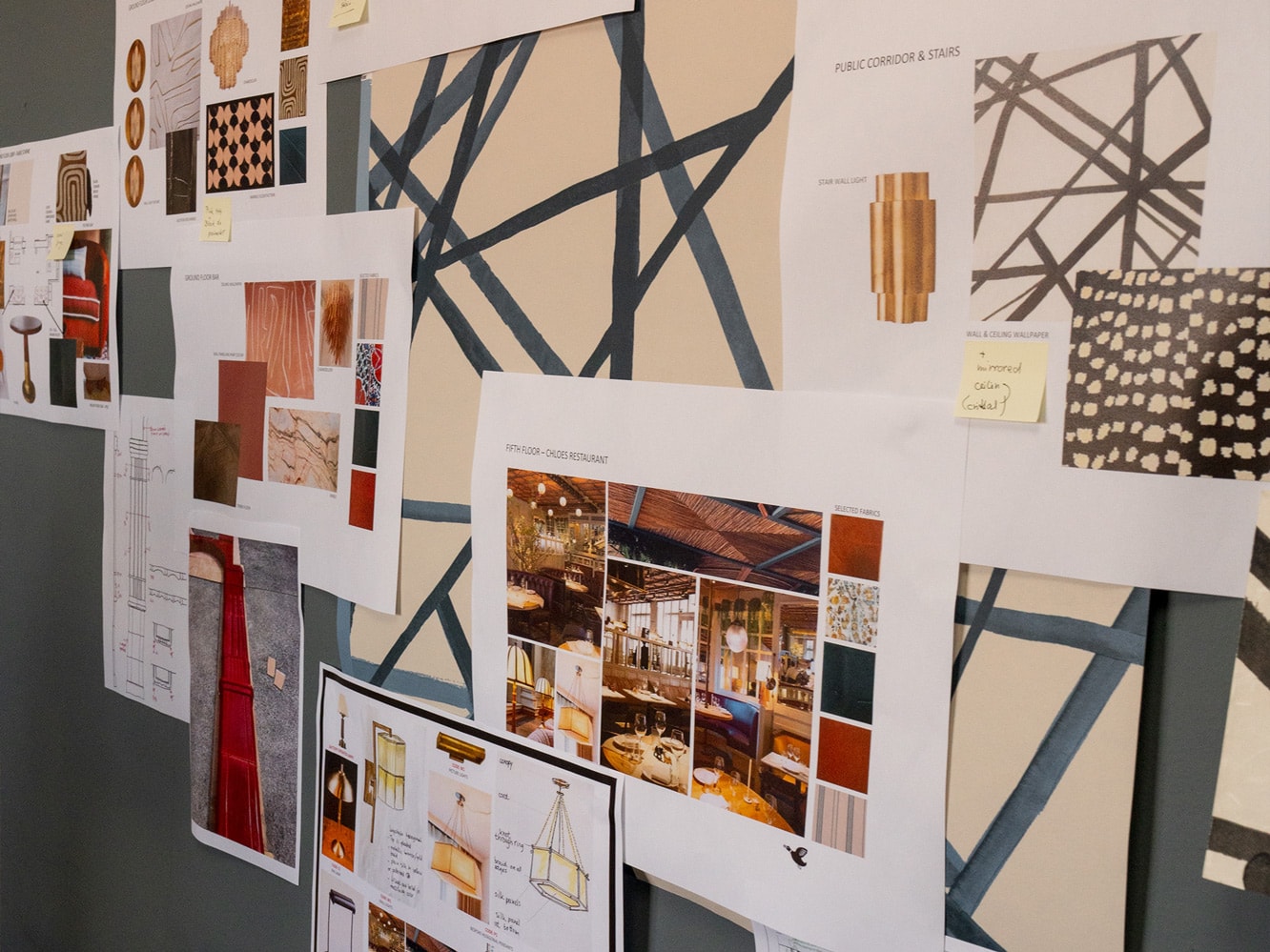 A mood board of Marie Smyckova, design partner of the Leinster Hotel with Dean Group.